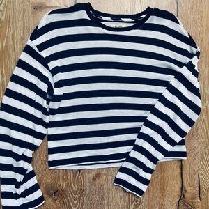 Madewell Striped Long Sleeve Crop Top